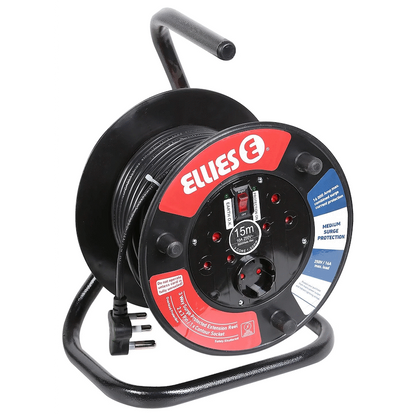 Ellies Heavy Duty Surge Extension Reel - 20m - BK