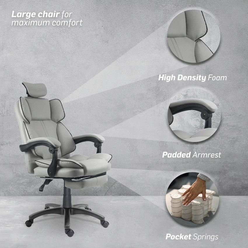 Everfurn Emperor High Back Chair - Grey