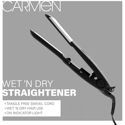 CARMEN WET 'N DRY STRAIGHTENER - BLACK
