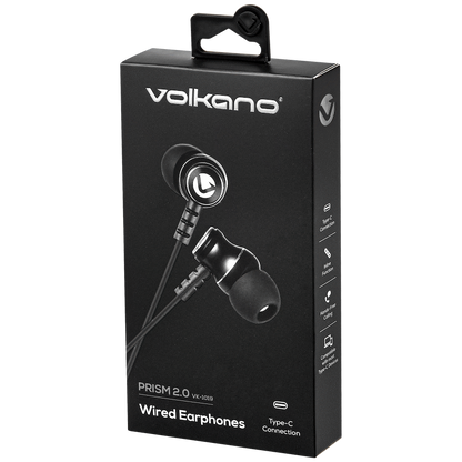 Volkano Prism 2.0 Series Type-C Earphone - Black