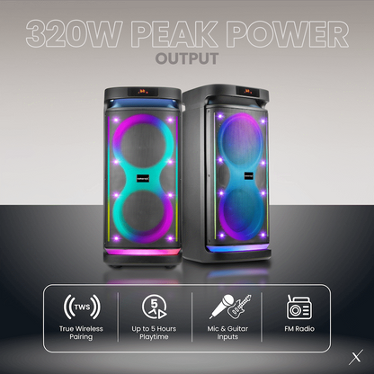VolkanoX Paramount Series 8" Bluetooth Party Speaker - 80w