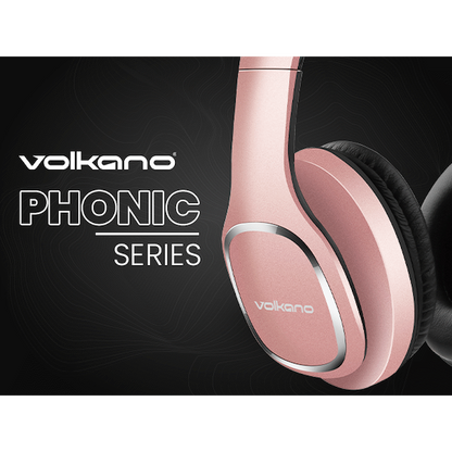 Volkano Phonic Series Bluetooth Full-Size Headphones - Rose Gold