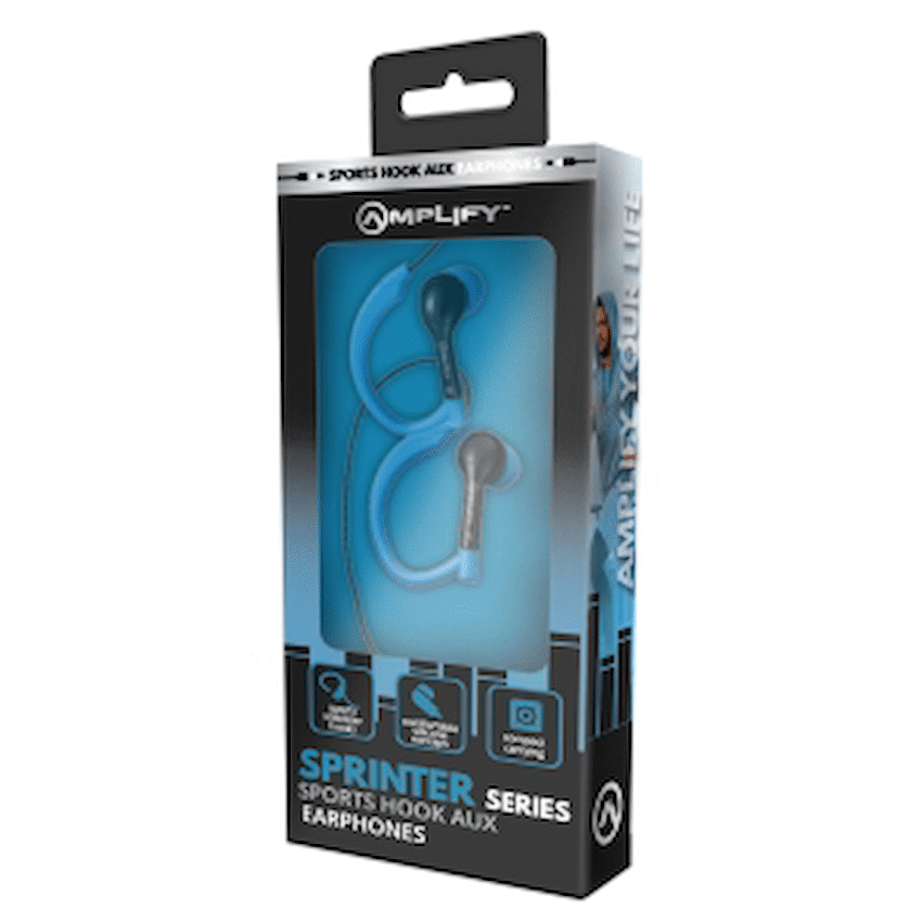 Amplify Sprinters sports hook earphones Black & Blue