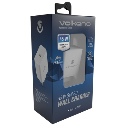 Volkano Potent Plus Series 45w GaN Compact PD Wall Charger