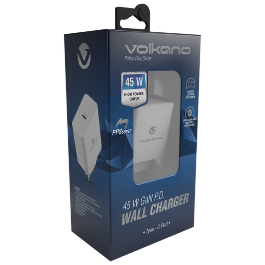 Volkano Potent Plus Series 45w GaN Compact PD Wall Charger