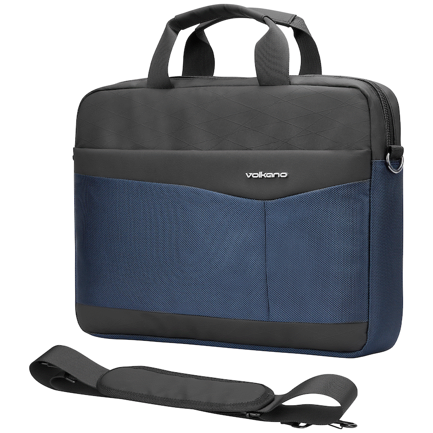 Volkano Seismic 15.6" Laptop Shoulder Bag Blk/Nvy