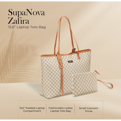 Supanova Zafira 15.6" Laptop Tote Bag Brown