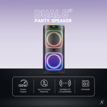 VolkanoX Master Series Dual 8" Party Speaker
