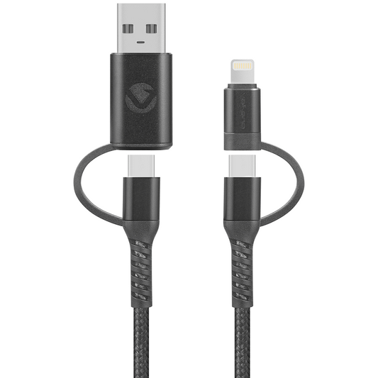 Volkano Weave Series 4-in-1 Charge & Data Cable 60w - 1.2m/4ft