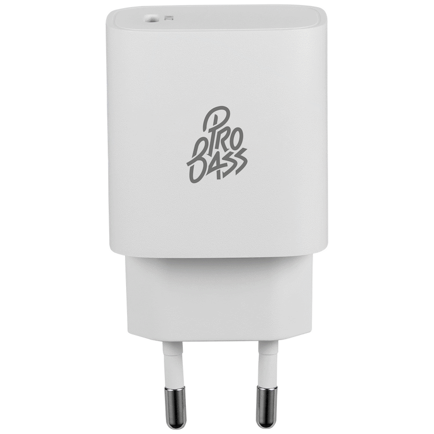 Pro Bass RapidCharge Series 20w Single Type-C Wall Charger - White