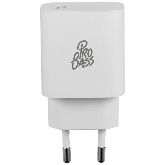 Pro Bass RapidCharge Series 20w Single Type-C Wall Charger - White