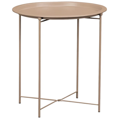 Everfurn Nala Side Table Beige, Painted MDF, Steel Frame