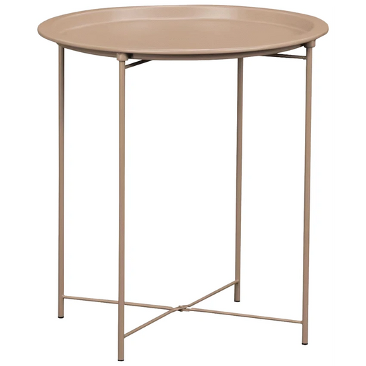 Everfurn Nala Side Table Beige, Painted MDF, Steel Frame
