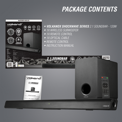 VolkanoX Shockwave Series 120w 2.1 Soundbar