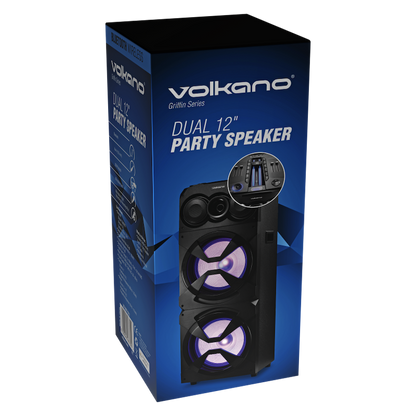 Volkano Griffin Series Dual 12" Party Speaker - Black