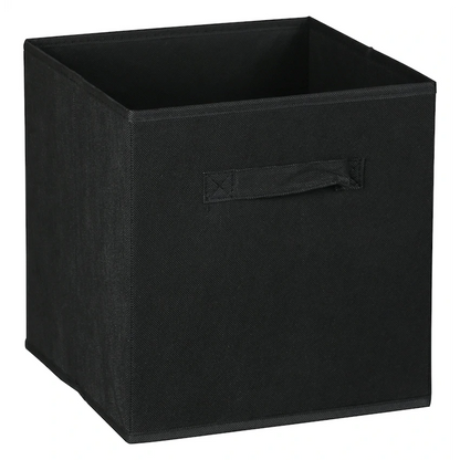 Everfurn Storeman Black, Collapsible Fabric Organiser Storage Basket - Single
