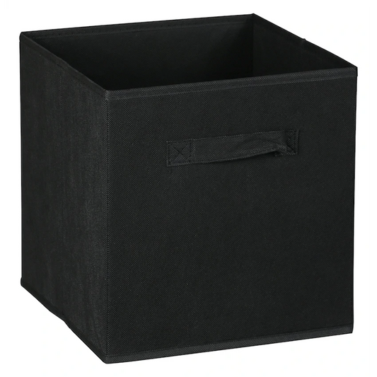 Everfurn Storeman Black, Collapsible Fabric Organiser Storage Basket - Single