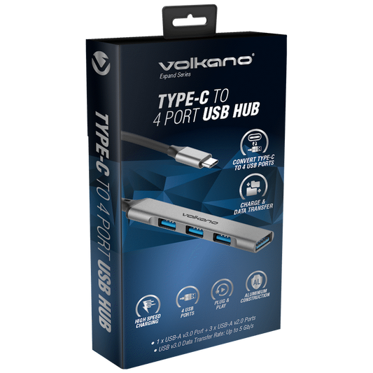 Volkano Expand Series Type-C to 4-Port USB Hub