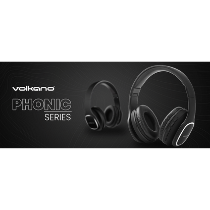 Volkano Phonic Series Bluetooth Full Size Headphones - Black