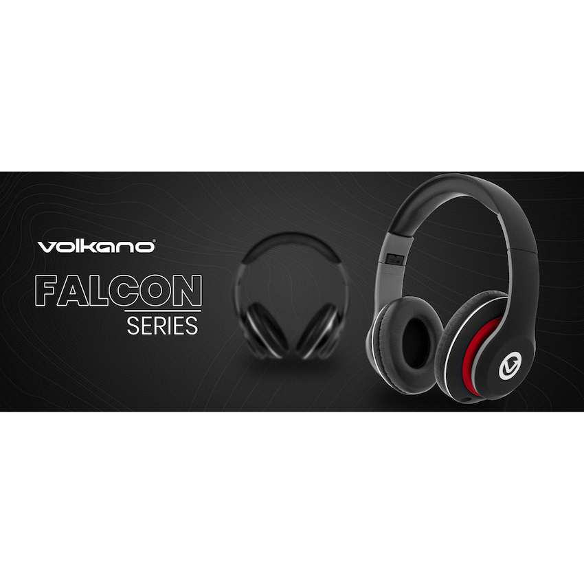 Volkano Falcon Headphones with Microphone - Black