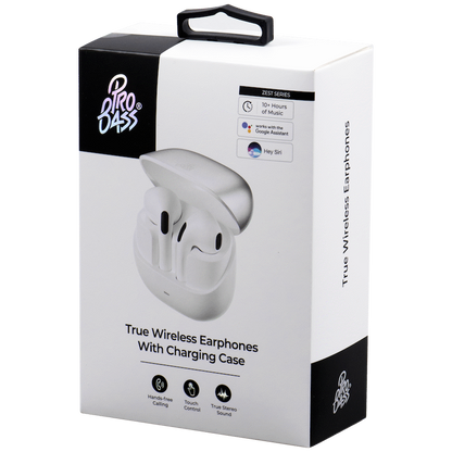 Pro Bass Zest Series TWS Earphones - Silver