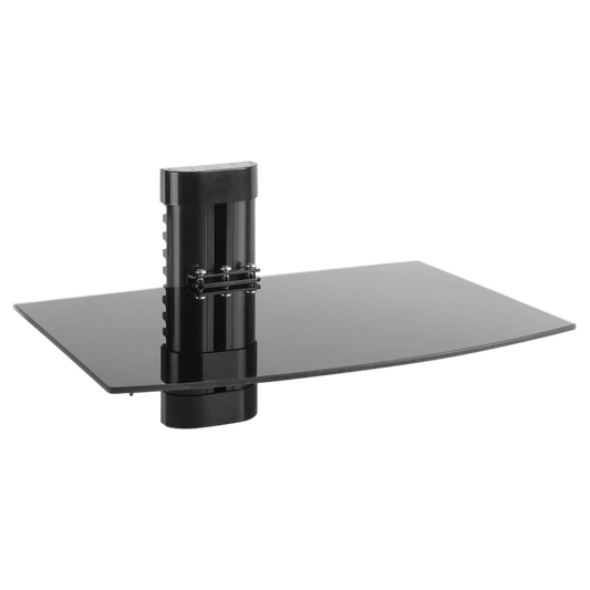 Volkano Steel Series Aluminium, Steel and Tempered Glass Single Shelf Unit