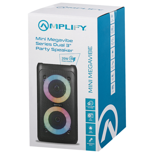 Amplify Mini Megavibe Series Dual 3" Party Speaker - Black