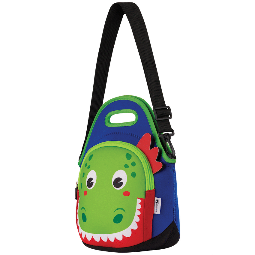 Quest Neoprene Lunch Bag - Dino - Blue/Green