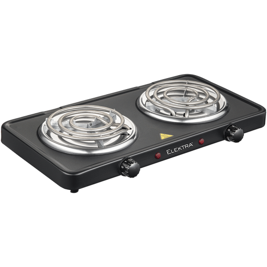 Elektra Double Spiral Hot Plate - Black