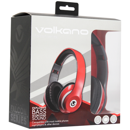 Volkano Falcon series Headphones w/mic RED