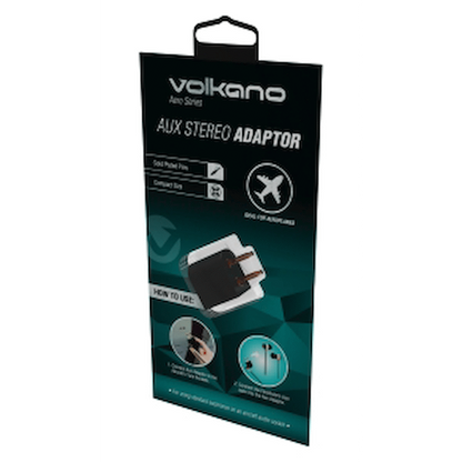 Volkano Aero Series Aux Stereo Adapter - Black