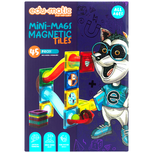45 Magnetic Tiles and Marble Run Parts