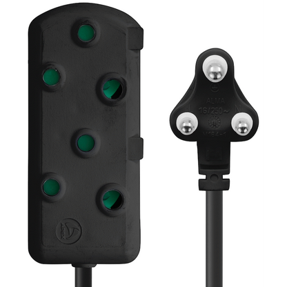 Switched Light Duty Side by Side (SBS) Extension Leads 20M - BK