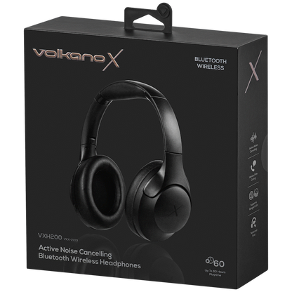 VolkanoX VXH200 Bluetooth Headphones with ANC - Black