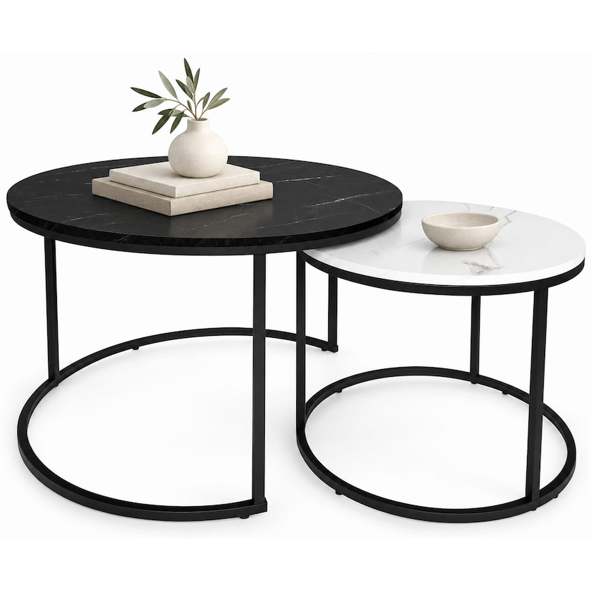 Everfurn Nile Nesting Coffee Table - Ying Yang