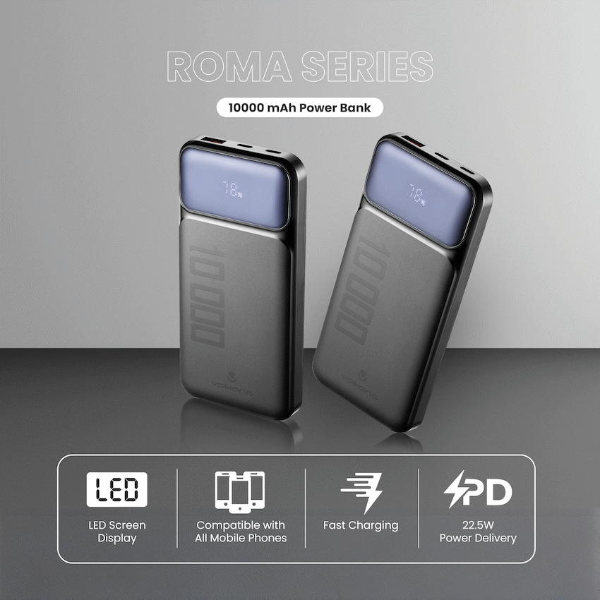 Volkano Roma Series 10000mah P.D. 20W Power Bank