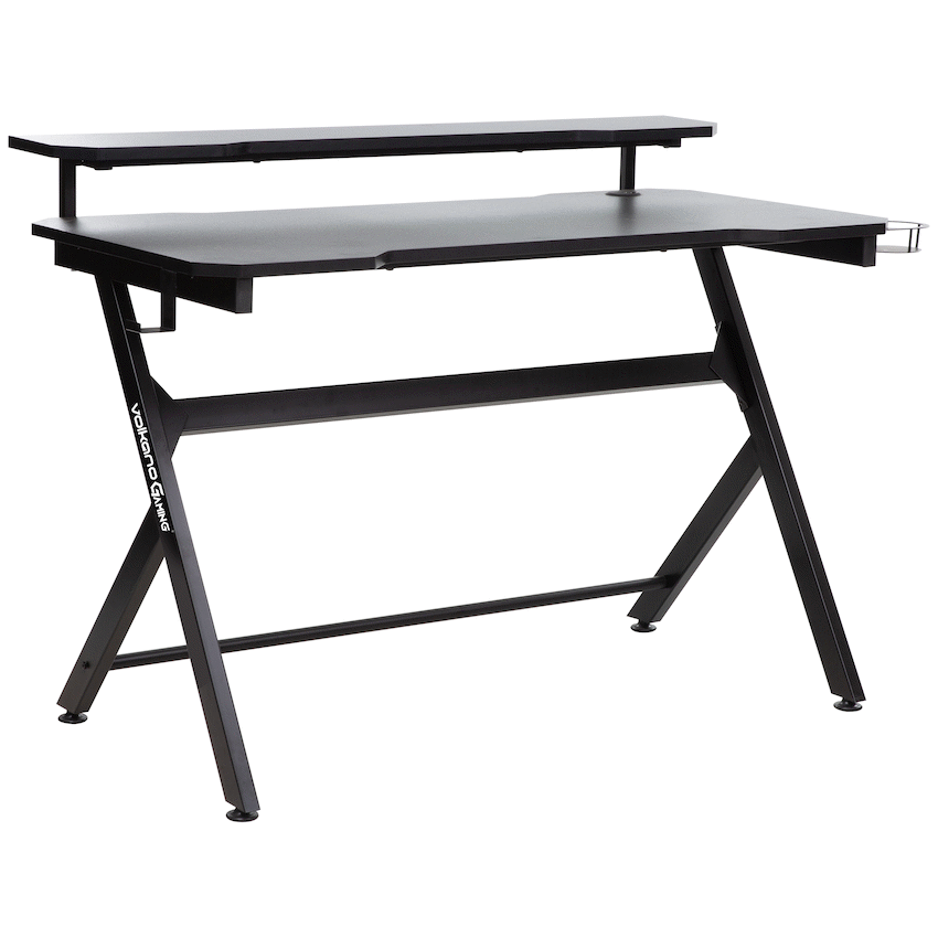 VX Gaming Donahue Gaming Desk - Black with Headphone Hook