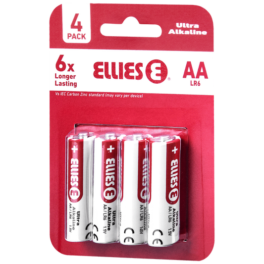 Ellies Ultra Series - Alkaline Batteries AA 4 Pack - WT