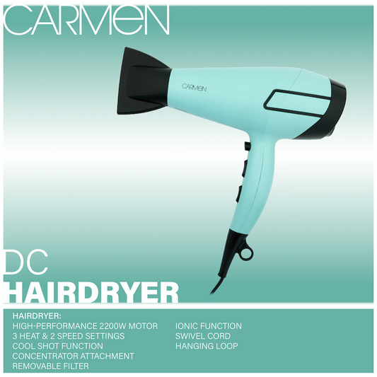 Carmen Colours 2200w DC Hairdryer