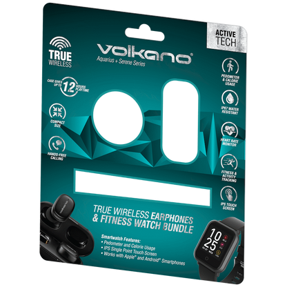 Volkano Aquarius TWS + Serene Watch Series Bundle - Black