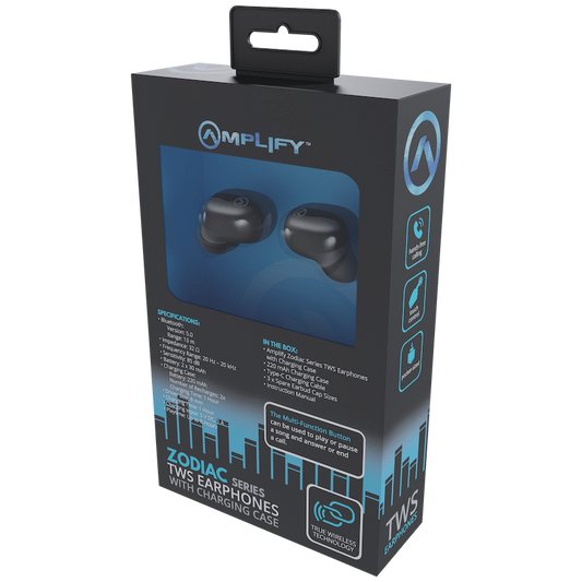 Amplify Zodiac Series TWS Earphones with Charging Case - Black