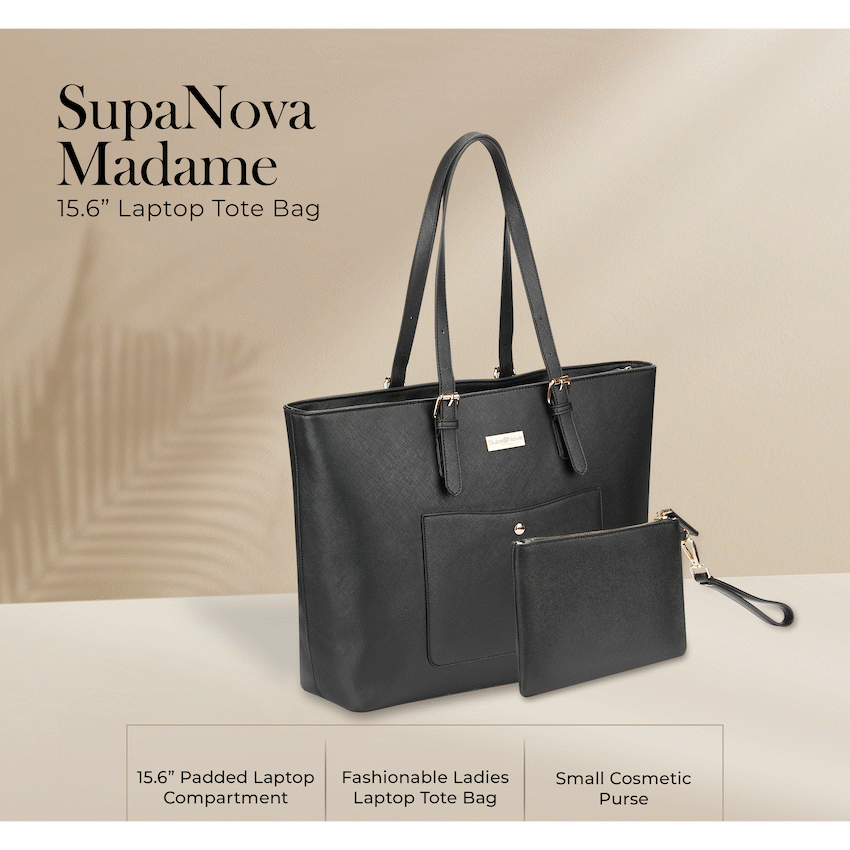 Supanova Madame 15.6" Laptop Tote Bag Black