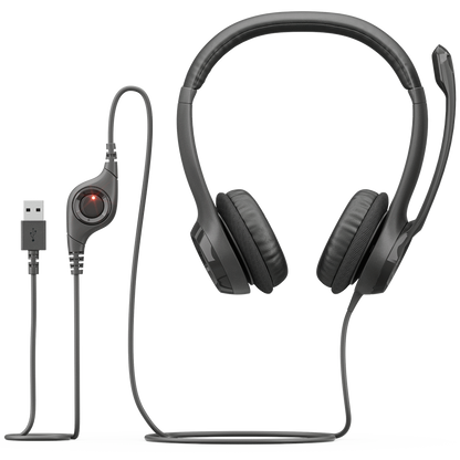 Logitech(R) H390 USB Computer Headset - Midnight Black