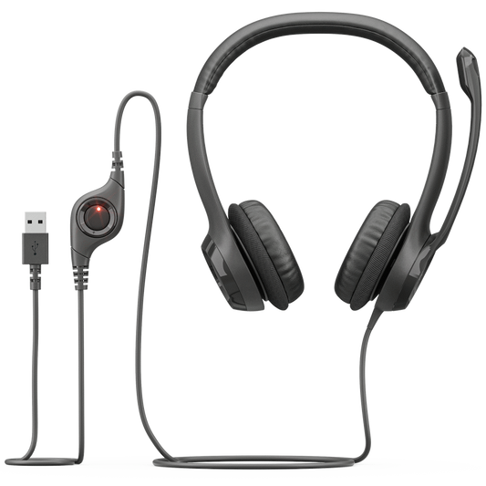 Logitech(R) H390 USB Computer Headset - Midnight Black