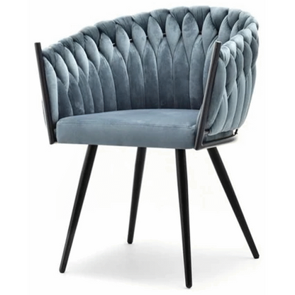 Everfurn Opulent Large Velvet Casual Chair Hazy Blue -2 Pack