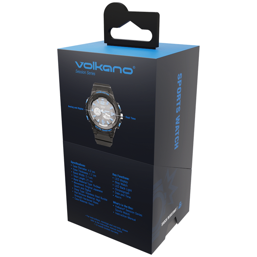 Volkano Session Series Sports Watch - Black with Blue