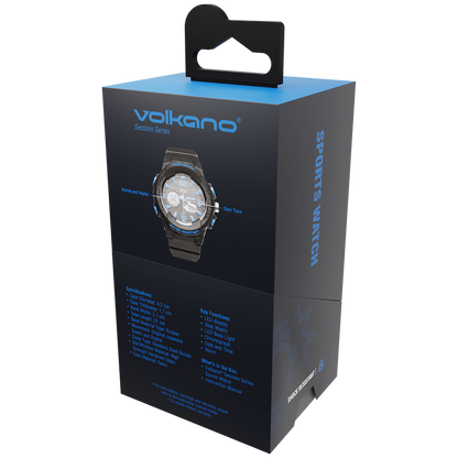 Volkano Session Series Sports Watch - Black with Blue