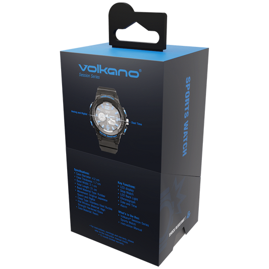 Volkano Session Series Sports Watch - Black with Blue