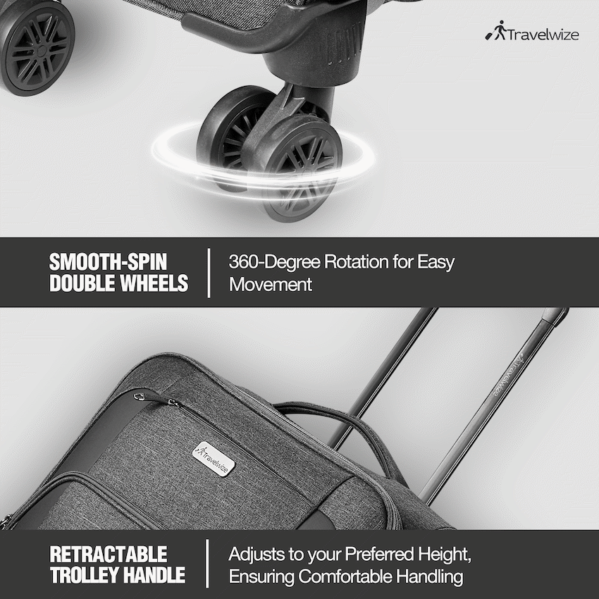 Travelwize Aurora 65cm 4-Wheel Spinner Trolley Case - Grey Melange