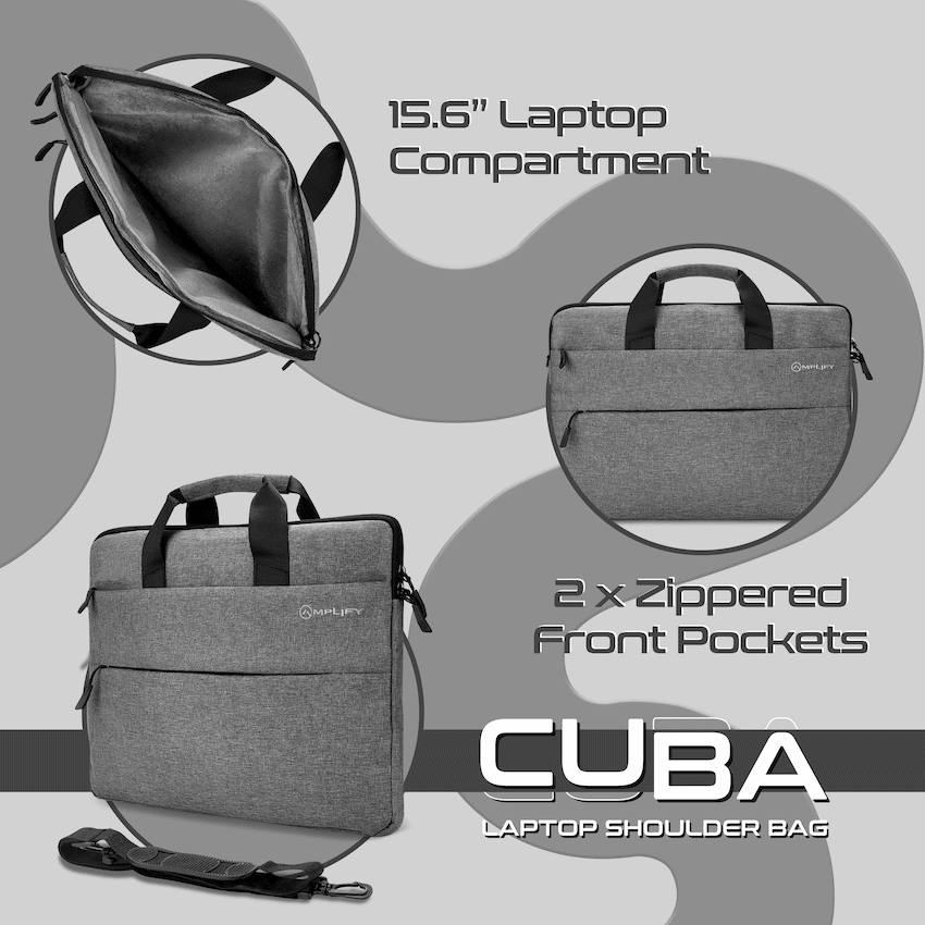 Amplify Cuba 15.6" Laptop Shoulder Bag Grey